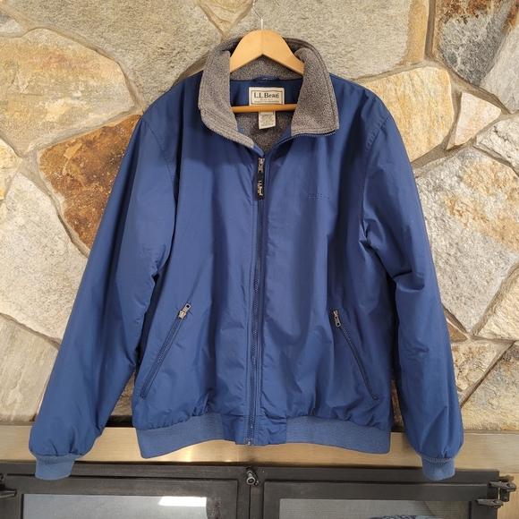 L.L. Bean Men's Fleece Lined Warm-Up Jacket Large - Picture 2 of 6